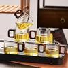 Walnut Handle Heat-resistant Glass Cup Glass Breakfast Milk Cup Espresso Cup Coffee Mug  Household
