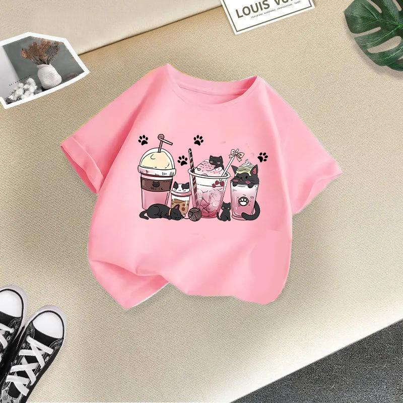 Kid T Shirt Printed Children T-shirt Kids 100% Cotton Clothes Tops 2-13Y Loose-fit Casual Crew Neck Short-sleeve T-shirt