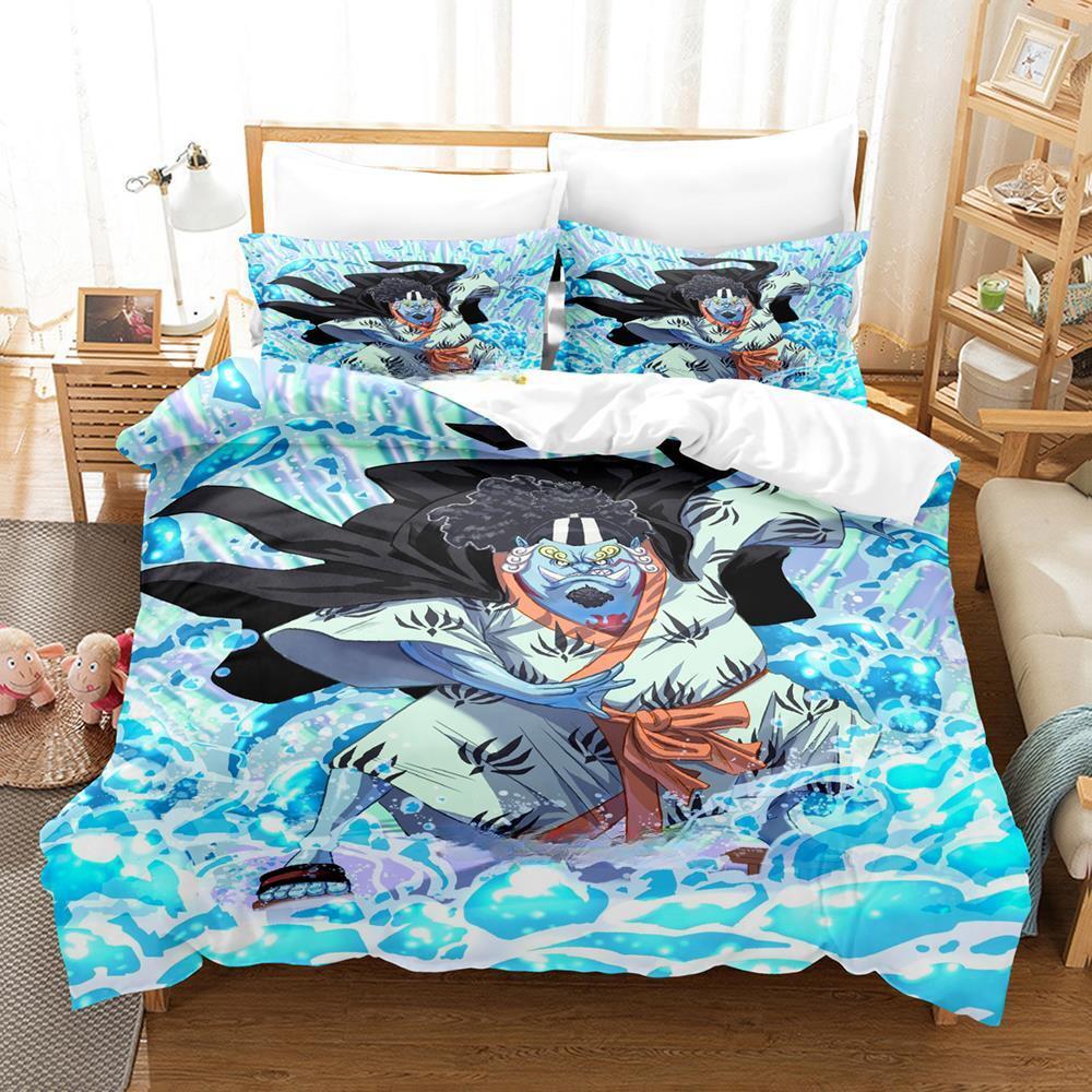 Nowy Zestaw Pościeli Jinbe Pojedynczy Bliźniak Pełny Queen King Size Zestaw do Łóżka Dorosły Dziecko Sypialnia Zestawy Poszewek na Kołdrę Zestaw Arkuszy do Łóżka z Nadrukiem 3D Anime
