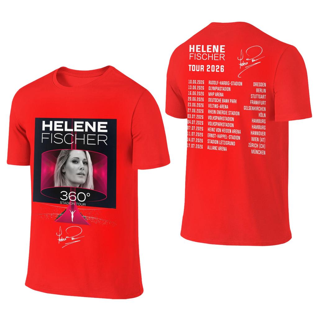 Men Women's Helene Fischer 360° Stadium Tour 2026 Graphic T Shirt Merchandise Funny Pure Cotton T Shirt Tee Clothing Classic