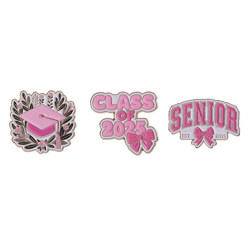 Graduation Season Enamel Pin Flower Bachelor's Hat Trencher Cap Brooches Lapel Badge Jewelry Souvenir Gifts For Students Friends