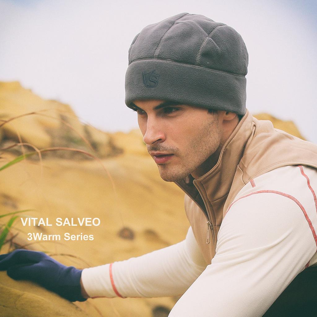 Vital Salway Vital Silver 3WARM Windproof Beanie - Three-Piece Hat/Scallies (Gray)