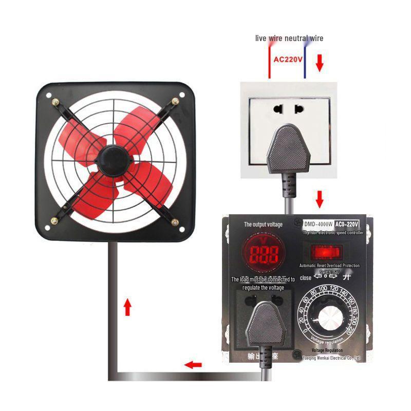 220V AC SCR Stepless Speed Controller for Electric Drill/Angle Grinder - Voltage/Temperature/Speed Regulator with Pendant Switch