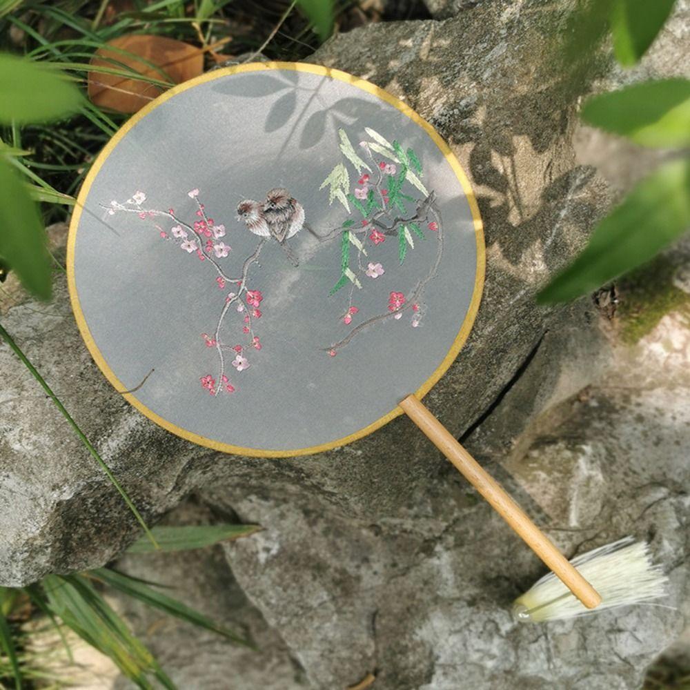 with Tassels Chinese Style Fan Chinese Style Silk Fan Dance Fan Embroidery Fan  Photography Prop