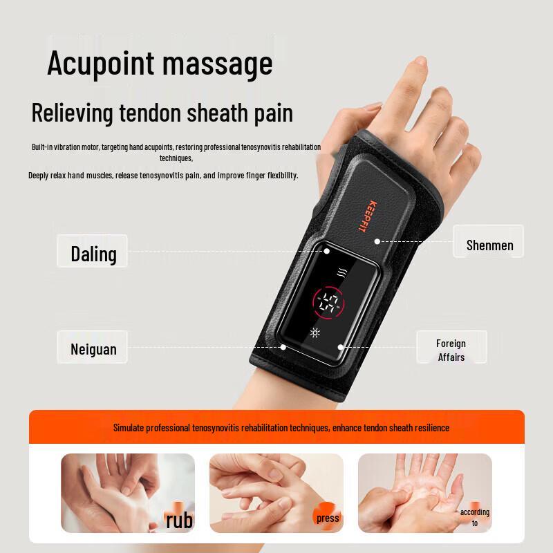 Kepufei Hand and Wrist Massager with Heat Therapy and Support