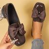 Fashion Bowknot Slip On Loafers for Women Solid Color Patent Leather Shoes Woman Comfort Soft Sole Platform Loafers
