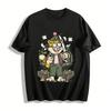 Funny Pirate Cat Print Tee Cool Street Style Treasure Themed Casual Top Pure Cotton T-shirt