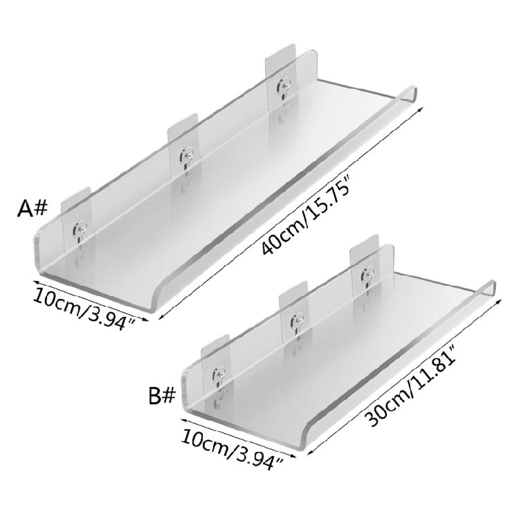 Clear Acrylic Shelf Bookshelf Spices Rack for Album Modern Picture Display