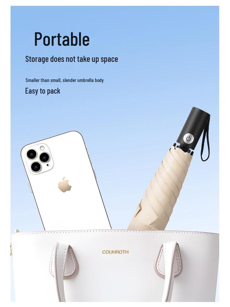 Ultra-Light Anti-UV Automatic Folding Umbrella: Crease-Free, Wrinkle-Free Sunshade & Sunscreen Parasol