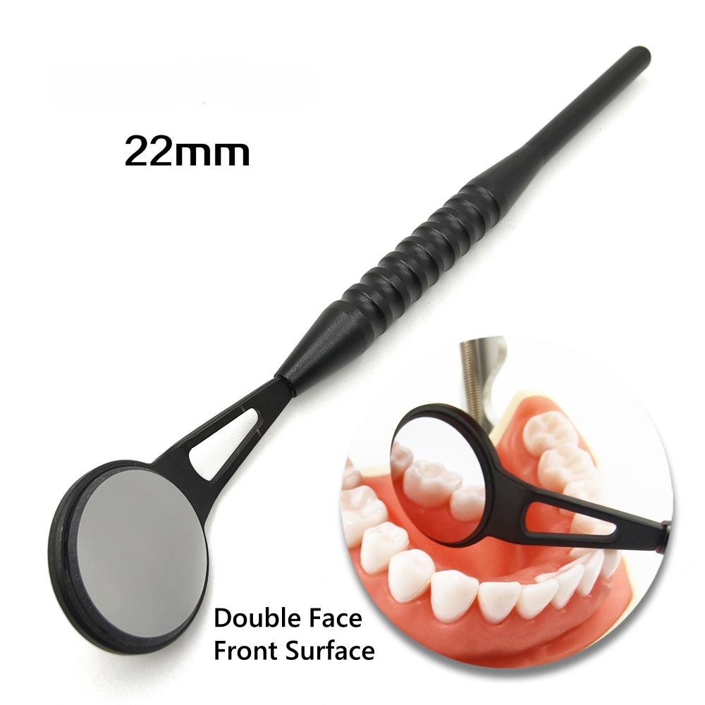 Dental Odontoscope Front Surface Mouth Mirror with Handle Oral Care Examination Hygiene Glass Rhodium Mirror