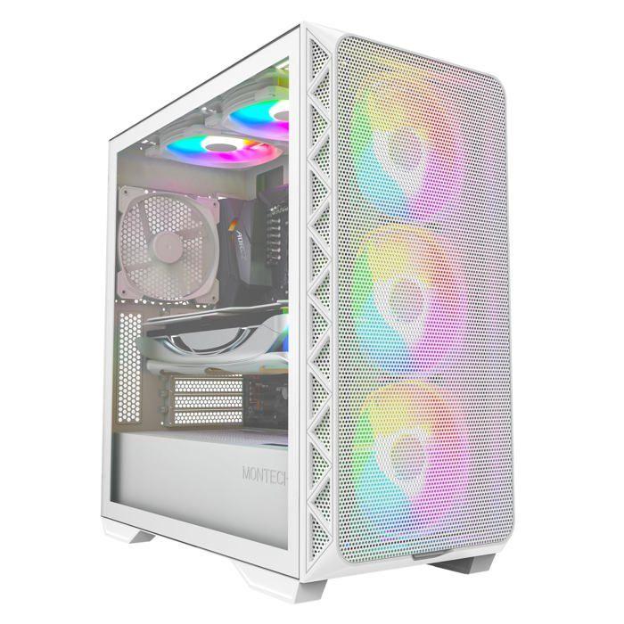 Boitier Moyen Tour - Montech - AIR 903 MAX - Blanc - Panneau avant en maille - Support radiateur 360 mm