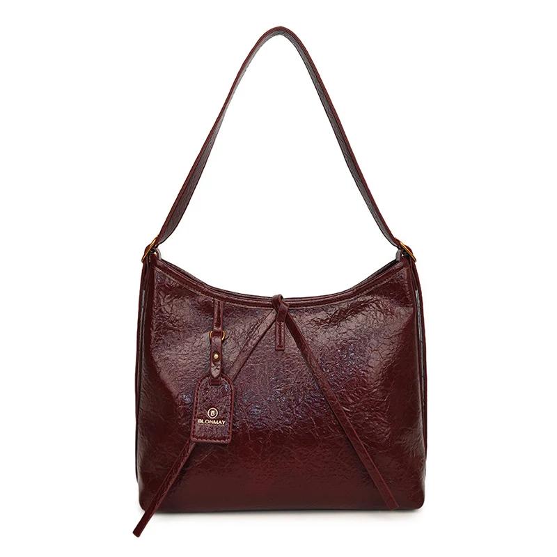 Large Capacity PU Leather Shoulder Bag  Armpit Crossbody  Casual Commuting  Shopping and Going Out  Handbag