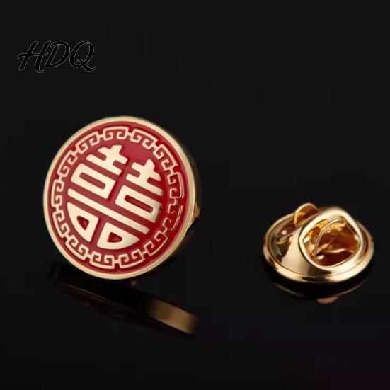 Men Collar Pin Vintage Embossed Pattern Lapel Pin Zinc Alloy Suit Coat Metal Button for Formal Corsage Decoration