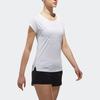 adidas Logo Print Crew Neck T-Shirt Women Tops White CZ2372