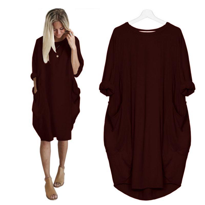 Elegant Women Stretch Loose Baggy Jumper Tops With Pockets For Perfect Party Look