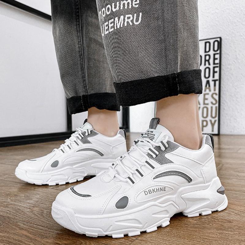 Fashion Hot Sale Men's Casual Sneakers Trend Men Vulcanized Shoes Comfortable Non Slip Outdoor Running Shoes Durable White Shoes for Men