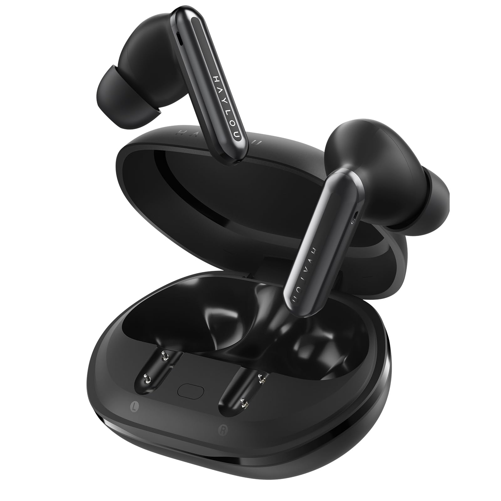 

HAYLOU Mori Pro Бездротові навушники з шумом 43 дБ, LDAC, Bluetooth, автоматичний компактний та низький, чіткий звук, 28 годин безперервної роботи, IPX4, додаток, ідеально підходить для чорних навушників, з функцією скасування звуку. чорний