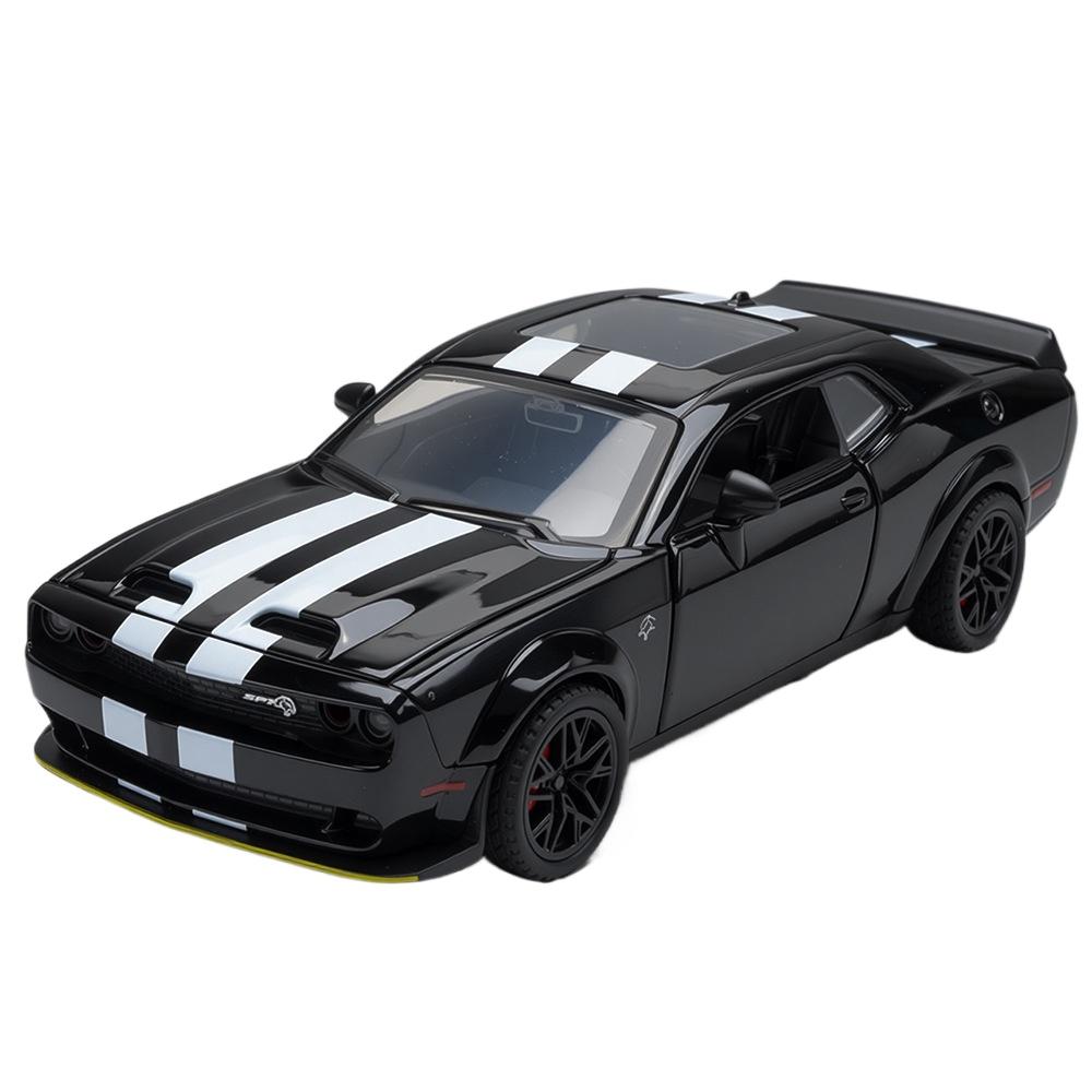 

Модель автомобиля Dodge Charger Hellcat в масштабе 1/32 из сплава с подсветкой и звуком, коллекционная игрушка, металлическая миниатюра Voiture чёрный