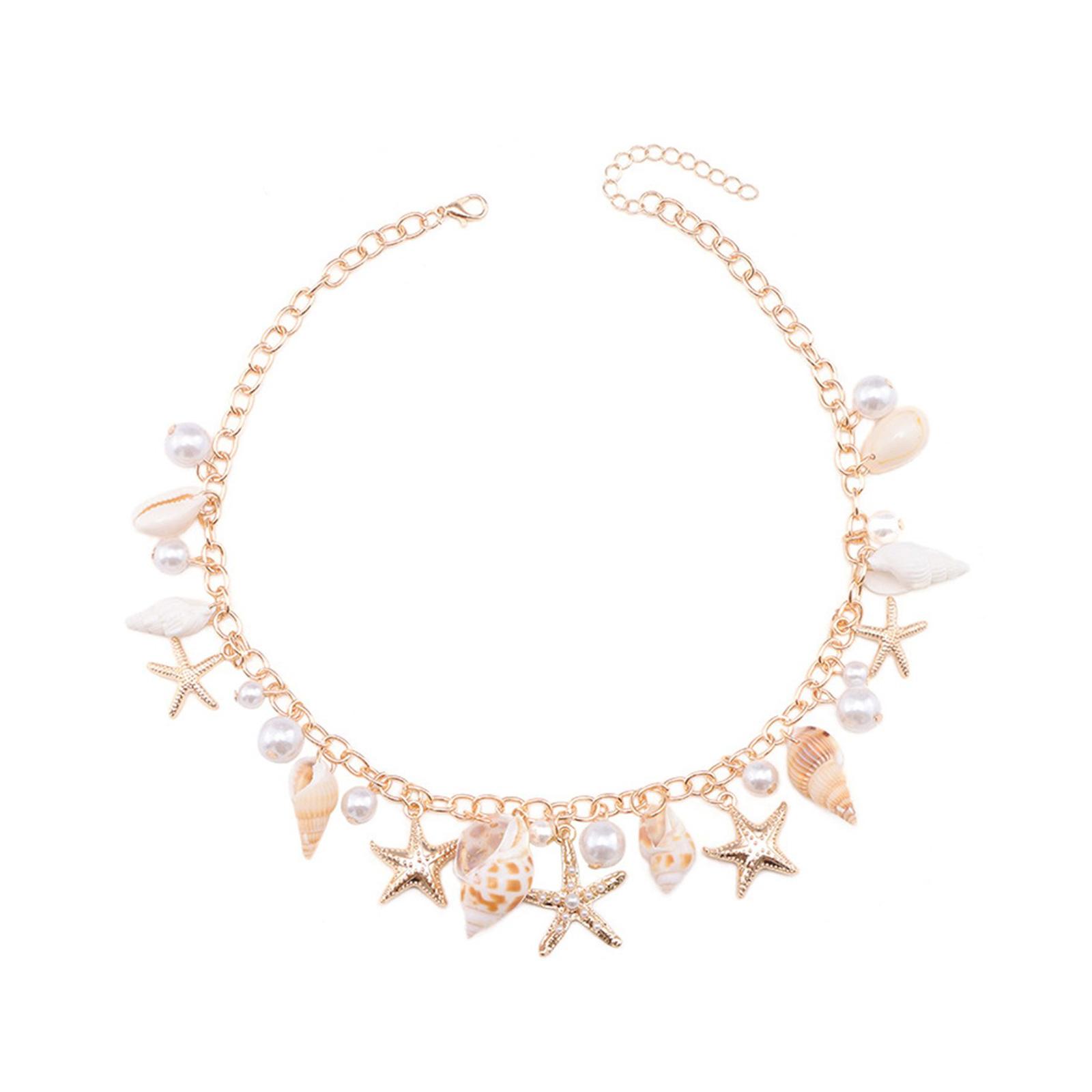 

Многофункциональное ожерелье-подвеска в виде ракушки, ожерелье из бусин, модная цепочка для ключиц, идеально подходит для различных случаев 2