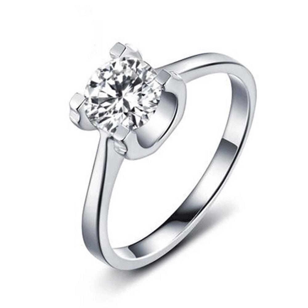 Bull Setting Side Paved Four Prong 1 Carat Moissanite Style Ring S925 Sterling Silver Adjustable Open Band Ring for Women opening adjustable