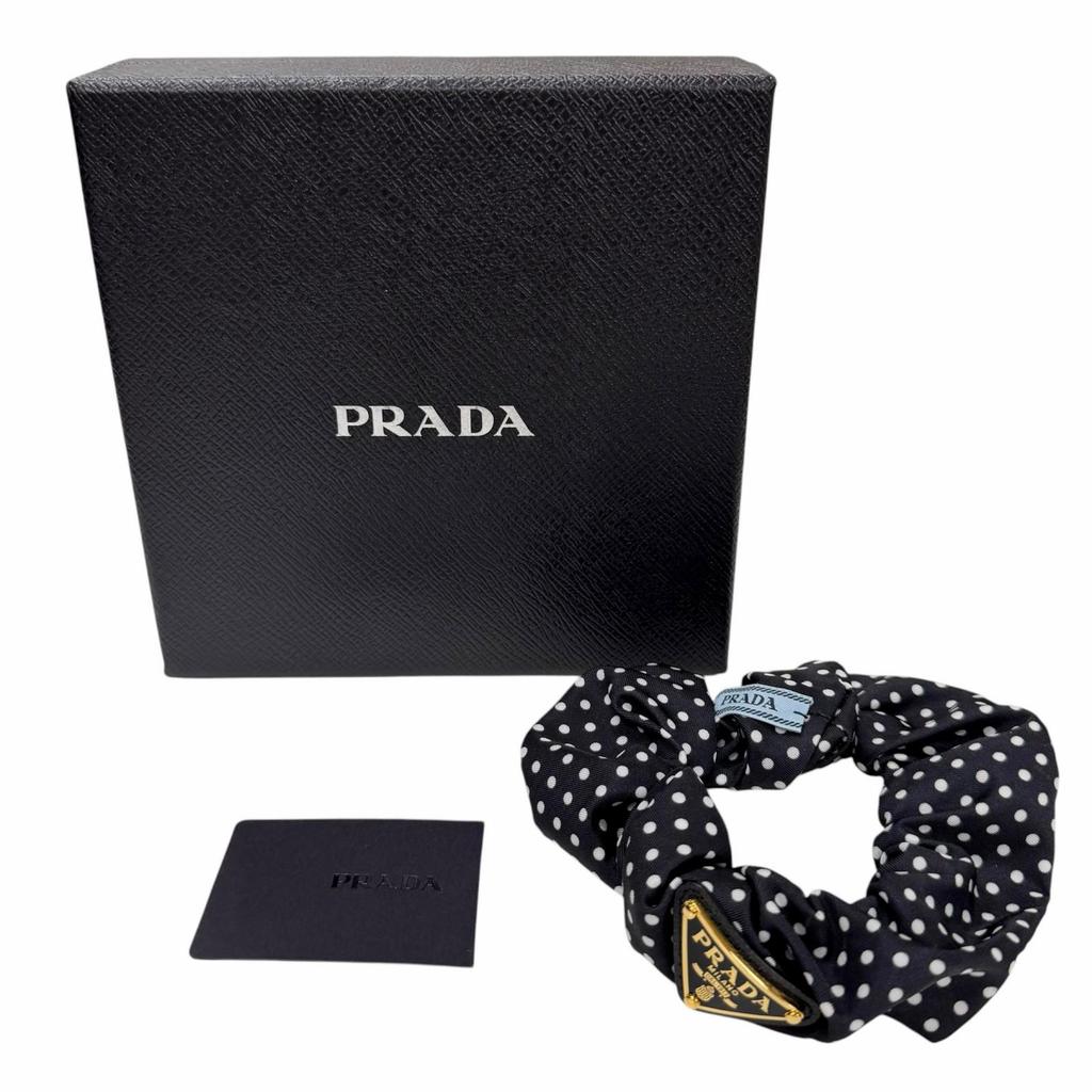 Excellent PRADA Shush Re-Nylon Scrunchie Dark navy Recycled nylon Women 1IF015 Used