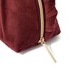 Francfranc Velvet Pleated with Compact Cosmetic Storage Pouch, Small, Wine, Pocket,