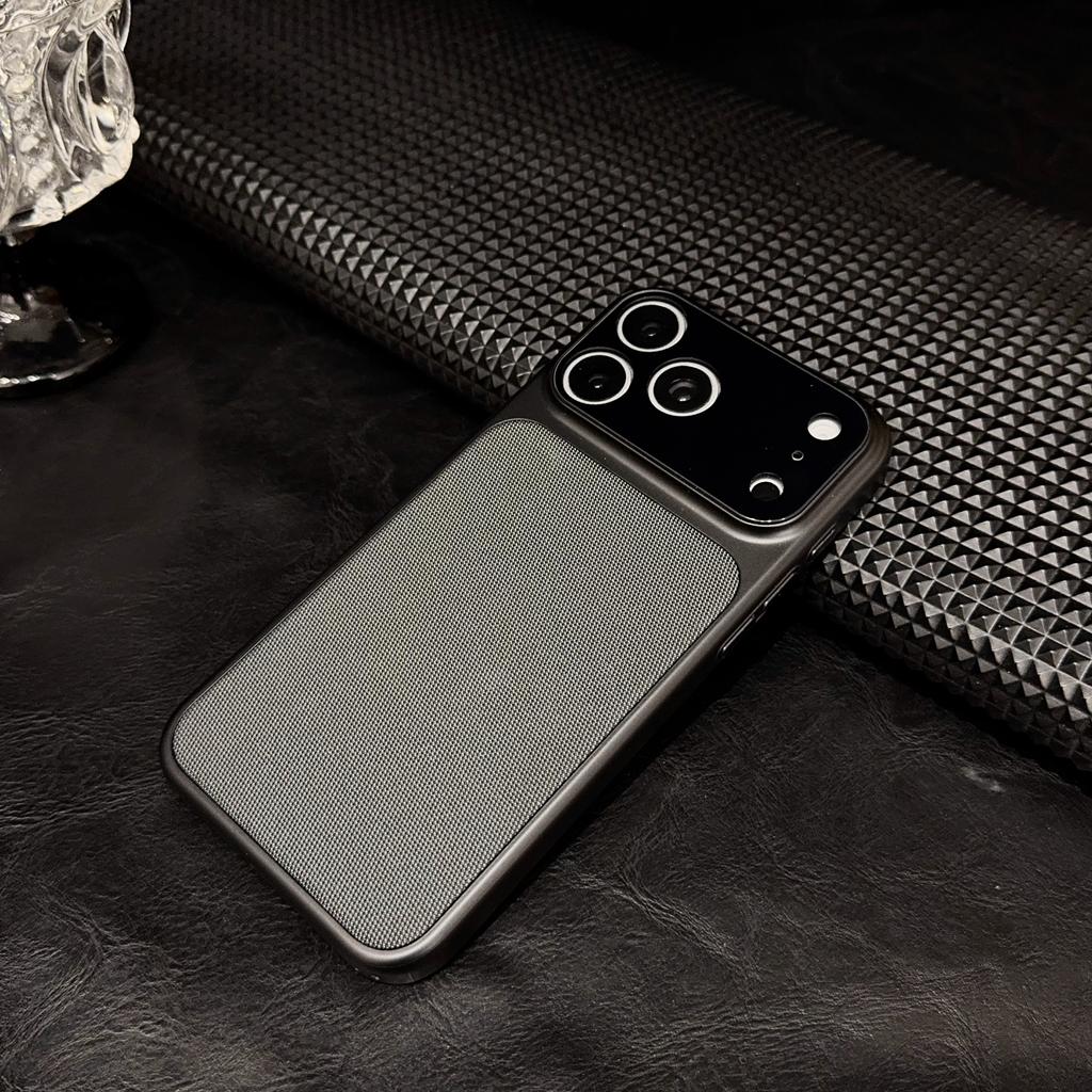 Tech Woven Fabric Leather Color Case for iPhone Air 17 16 15 14 13 12 11 Pro Max Matte Shockproof Camera Protection Cover