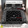 Comforter Paisley Mandala 3D Print Black Red Bohemian Style Double For Adults Queen King Size Bedding Set With