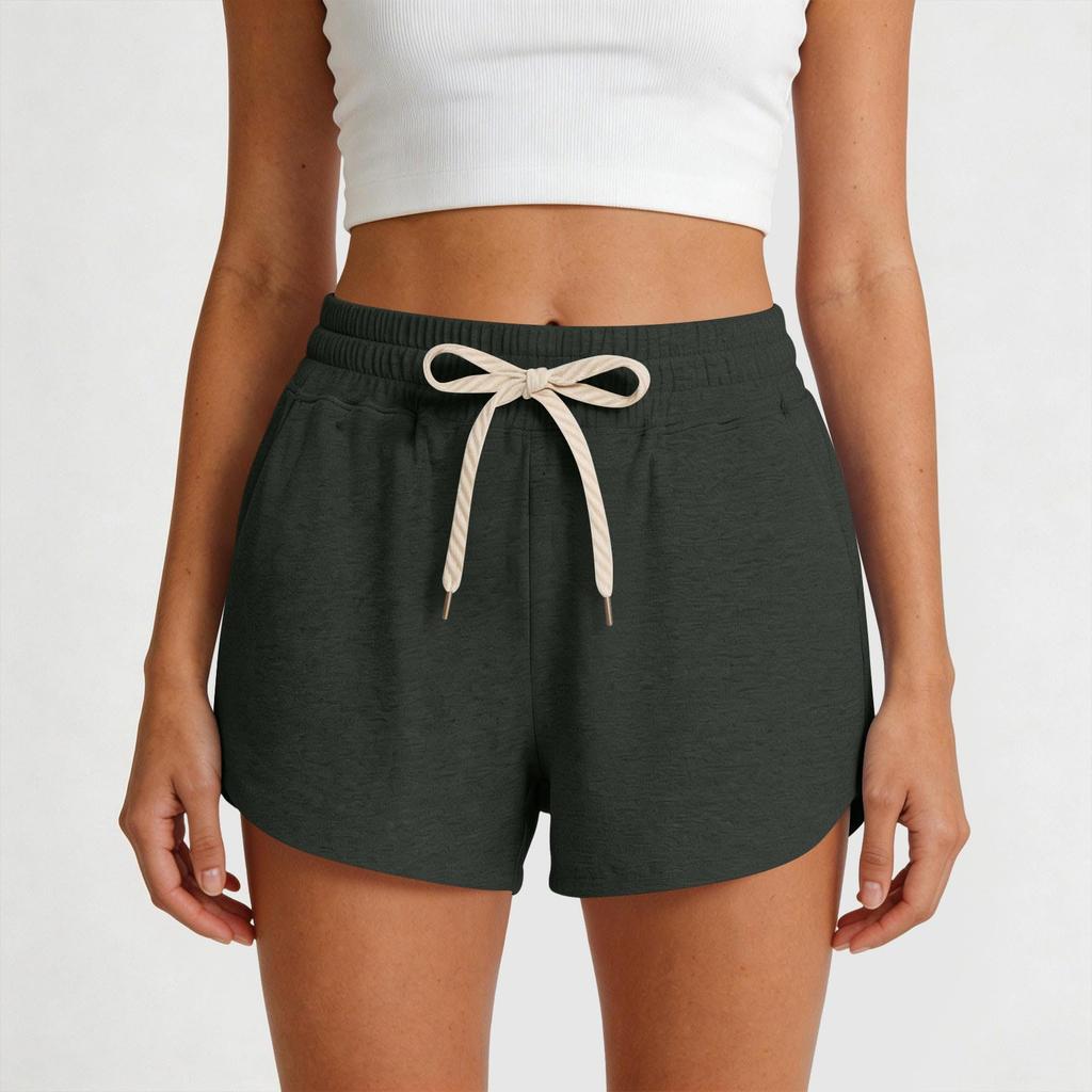 Women's Casual High Waist Drawstring Shorts with Pockets Lightweight Soft Fabric Comfortable Fit Elastic Waistband