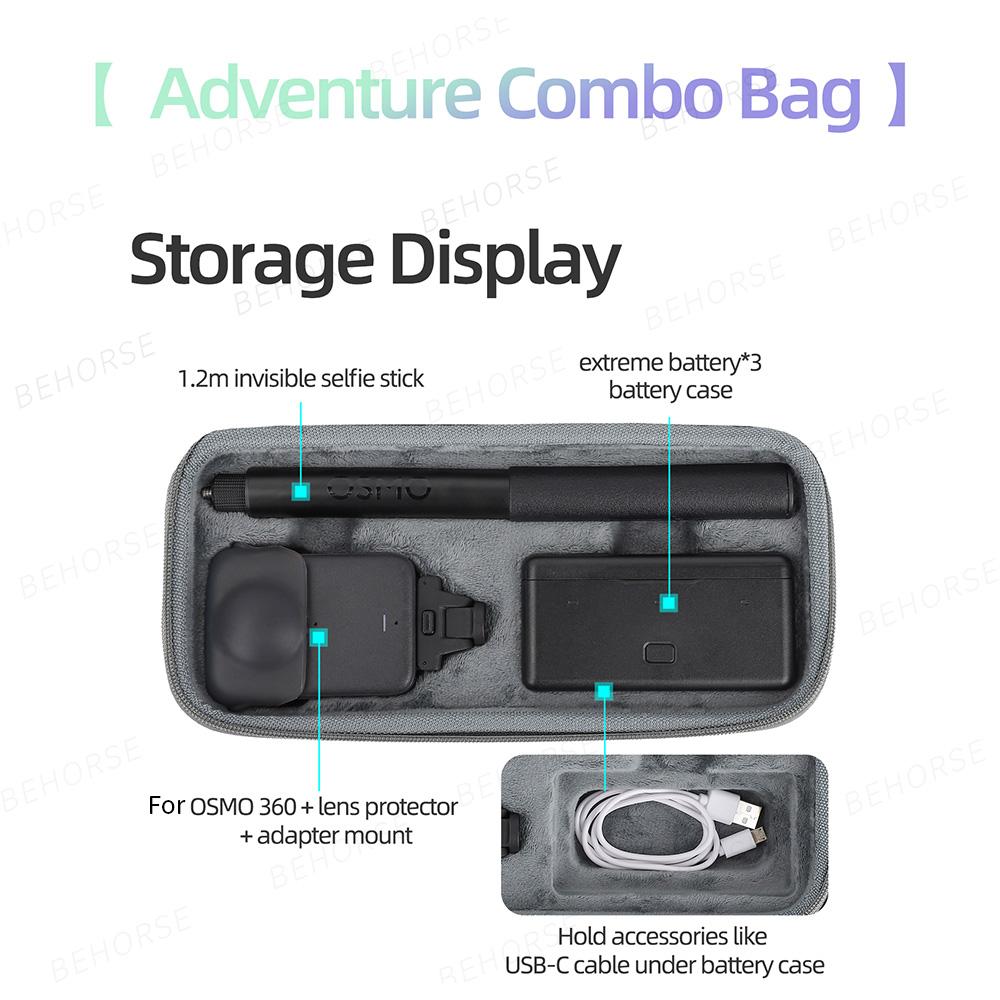 For DJI Osmo 360 Mini Handbag Carrying Case Portable Storage Bag All-round Protection Box For DJI OSMO 360 Camera Accessories