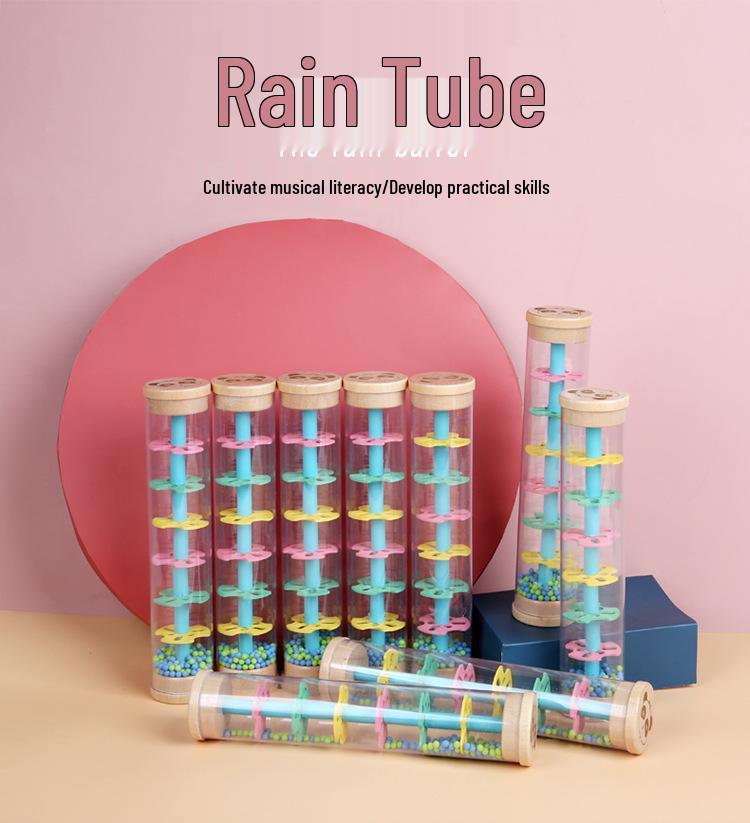 Regenmacher Spielzeug im Bambus-Stil: Visuelles & Auditorisches Früherziehungsinstrument für Säuglinge & Kleinkinder