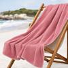 Coral Velvet Bath Towel Highly Absorbent Stylish Striped Design Thick Plush