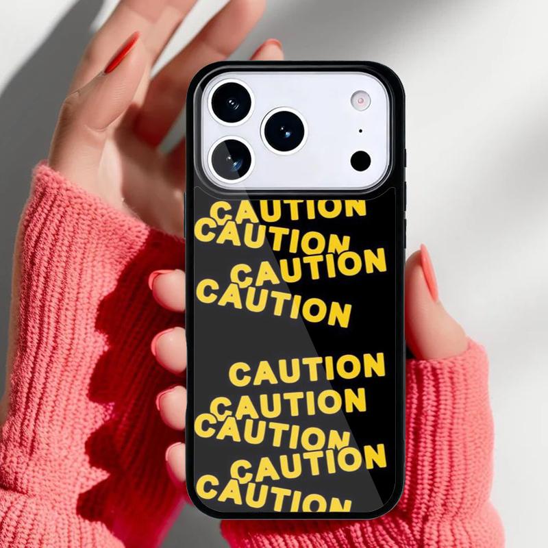 Caution Yellow Phone Case for iPhone 17 16 15 14 13 Pro Max Back Cover for 12 11 Pro Coque