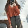 Frauen V-ausschnitt Gestrickte Strickjacken Pullover Weibliche Casual Alle-spiel Kurze Strickjacken Koreanischen Stil Pullover