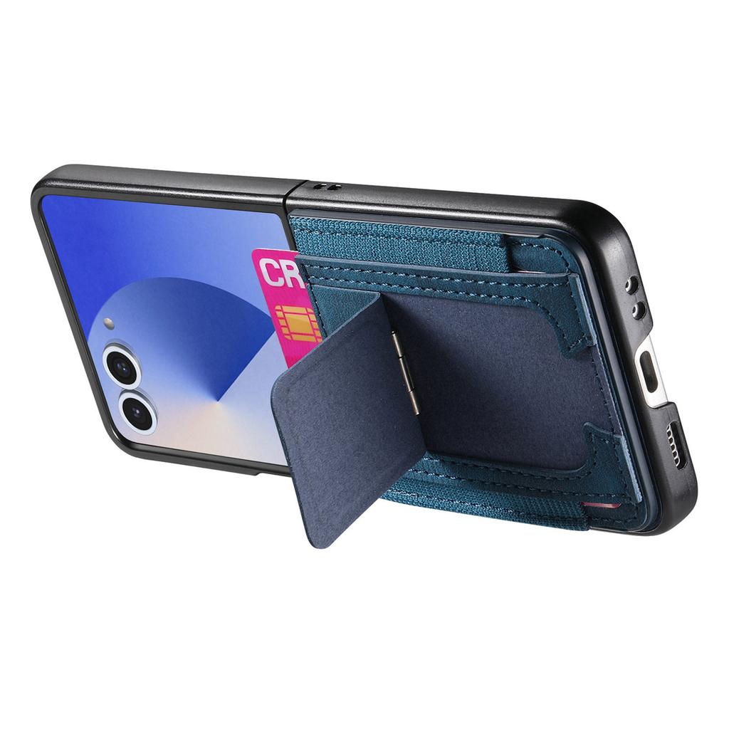 For Samsung Galaxy Z Flip7 5G Case Kickstand Retro Leather Back Cover with Card Holder