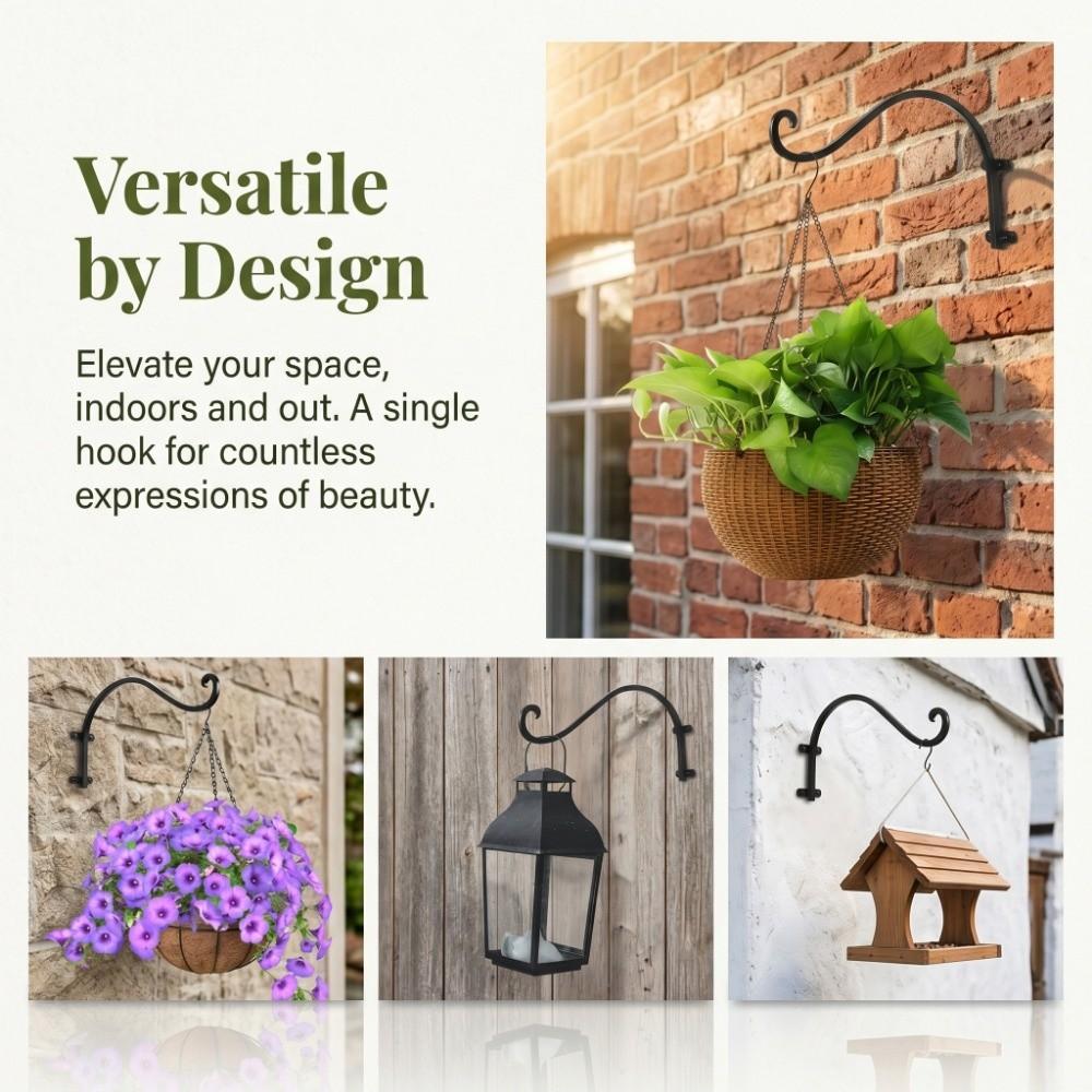 Heavy Duty Hanging Plant Brackets 12/16In Flower Basket Hooks Outdoor Wall Mount Outdoor Use