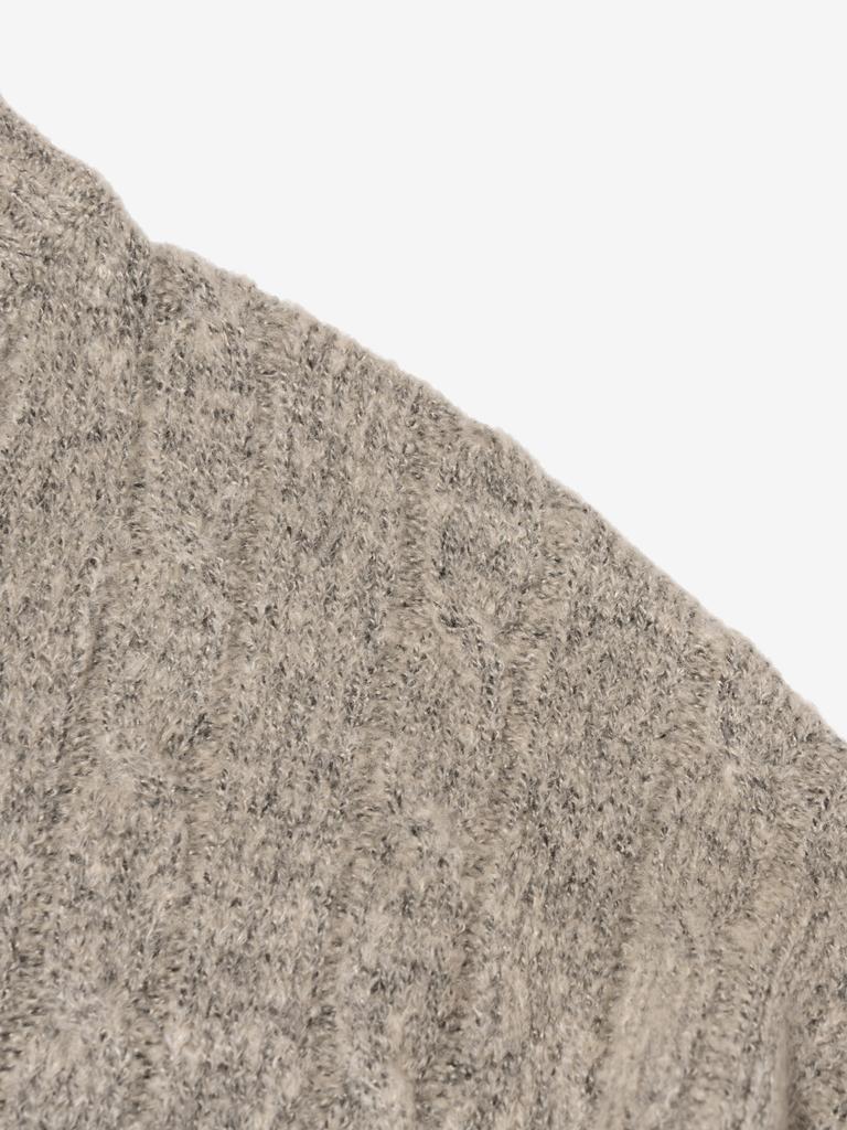 OTHERFITS Cable Henley Neck Round Knit (Beige)