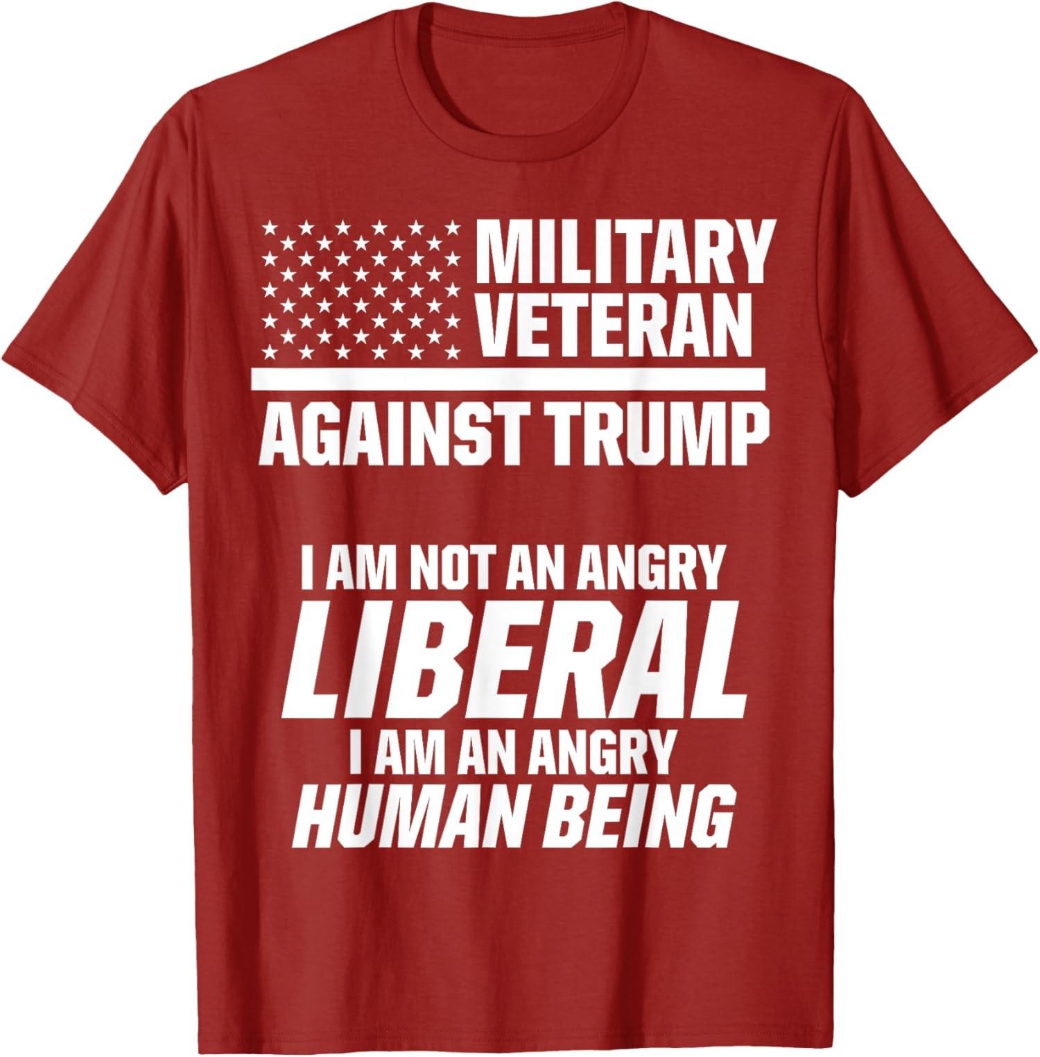 Military Veterans Against Trump 2020 Liberal Usa Unisex T-Shirt S разноцветный