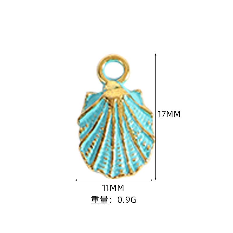 Alloy Pendant Accessories Starfish Sea Shell Gold Necklace Platinum Plated Cartoon Printing Electroplated Handmade Red Wine Rings