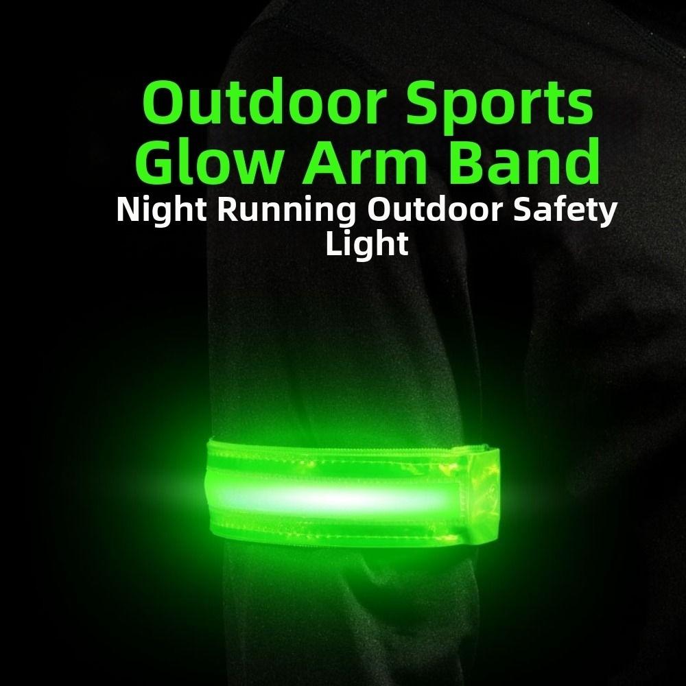 2Pcs Safety Luminous Arm Band 3 Modes Night Reflective Armband LED Light Armband Cycling Activities