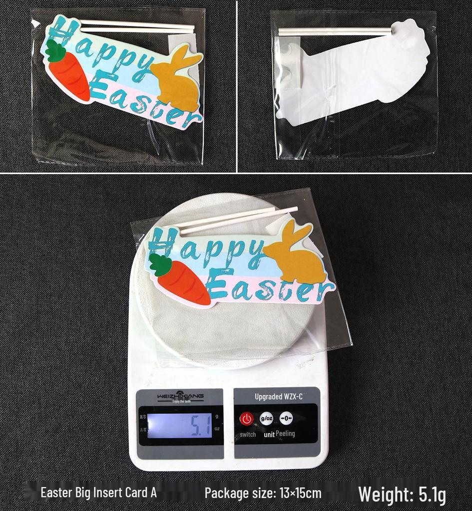 Easter Bunny & Carrot Themed Cake Decoration Banner