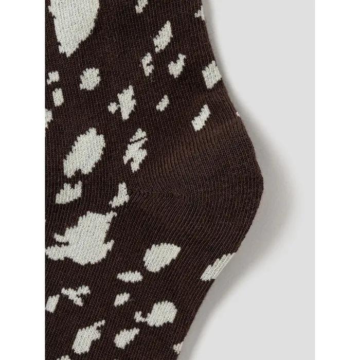 [8 Seconds] Leopard Print Shirred Socks Brown (3567KTAMDD)