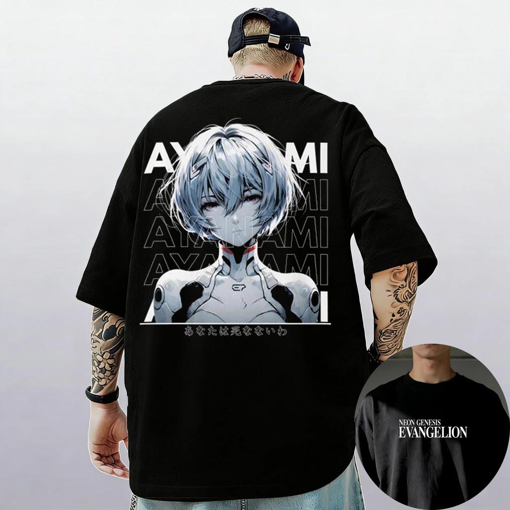 Neon Genesis Evangelion Asuka Unit-02 Anime Print T-Shirt | Double-Sided Unisex Cotton Casual Short Sleeve Streetwear Top
