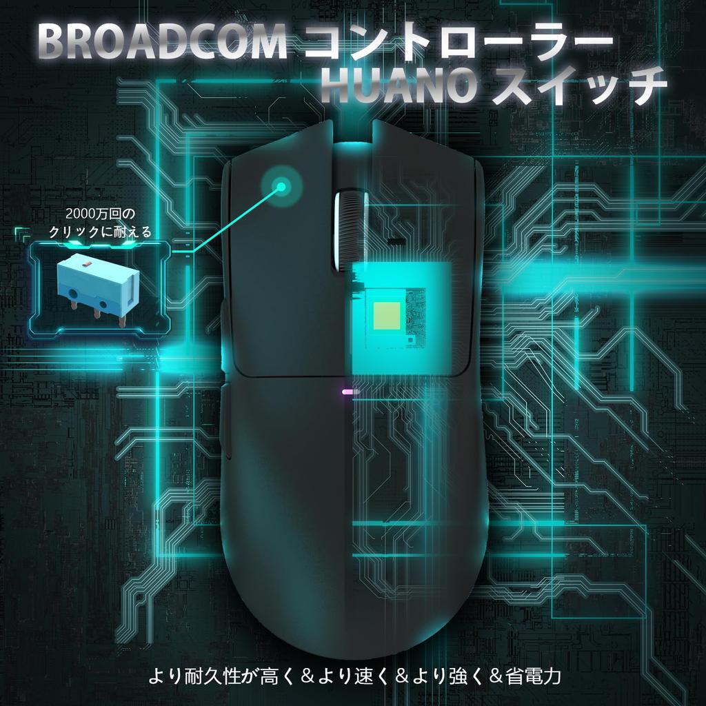 MAMBASNAKE X ATTACK SHARK X11 Gaming RGB Magnetic Charging Dual Bluetooth DPI PAW3311 HUANO Broadcom Ergonomic Black Ultra-Lightweight Mouse, 60g,