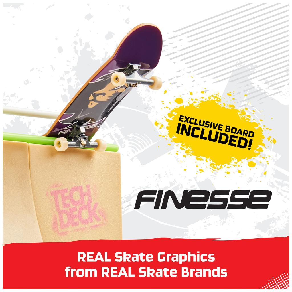 Tech Deck, Competition Wall X-Connect Park Creator, Customizable Buildable Ramp Set with Exclusive Fingerboard, Kids Toys for Boys and Girls Ages 6+.