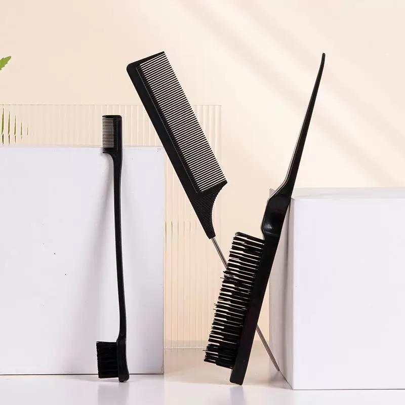Hairdressing pointed tail dyeing comb, hair salon specific styling steel needle zoning comb, household eyebrow and eyelash comb