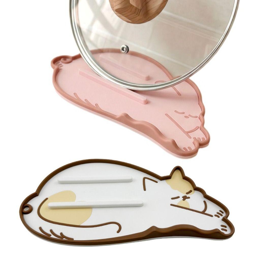 Heat Resistant Pot Lid Holder Non-slip Chopstick Holder Soft Spoon Holder Mat Kitchen Countertop