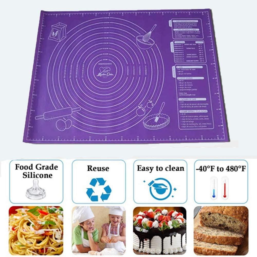 Backmatte, rechteckig, rutschfest, Silikon, mit Skala-Design, Theken-Teigmatte