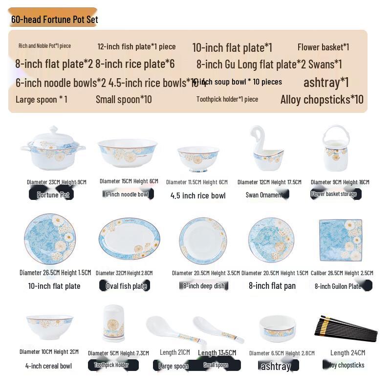 Ru Han European Prosperity Bone China Dinnerware Set