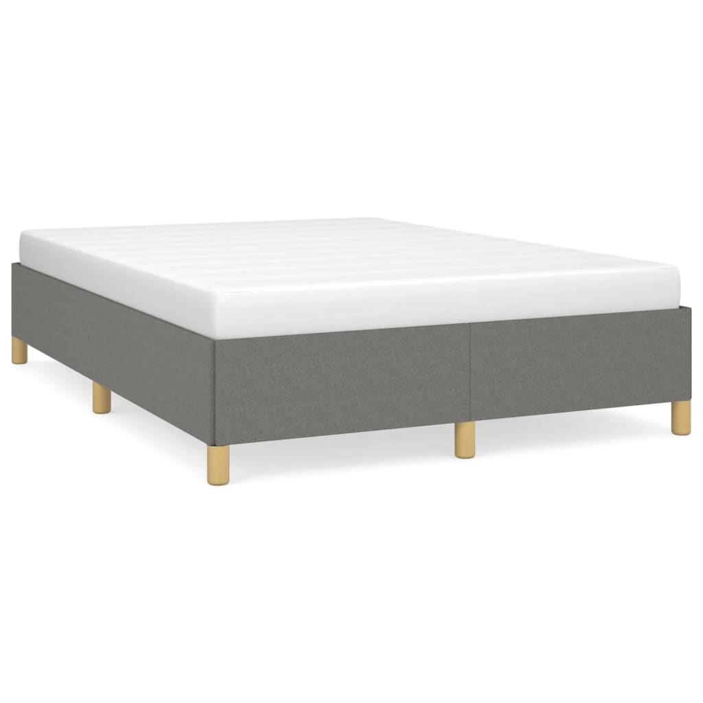 Vidaxl Bed Frame Without Mattress, Dark Gray, 140X190 Cm, Fabric Upholstered